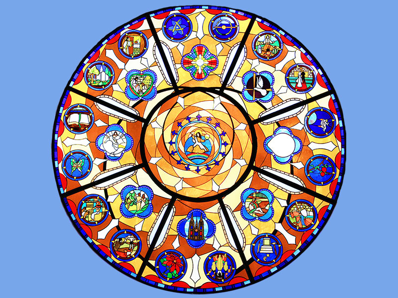 Rose Window by Robert R. Brownlee in the United Church, Los Alamos, New Mexico